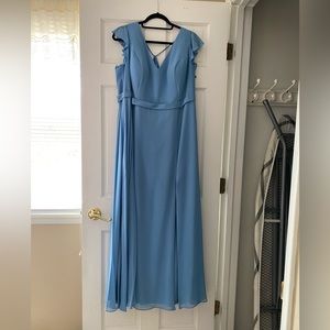 Steel Blue Azazie Claudine Bridesmaid Dress